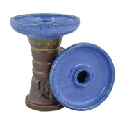 Retro Harmony Hookah Bowl by HookahJohn - Blue Stone Glaze